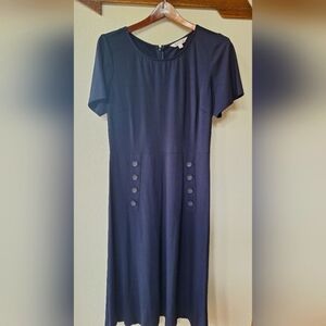 Nanette Lepore Womens Short Sleeve Knee-length Navy Dress. Size 10